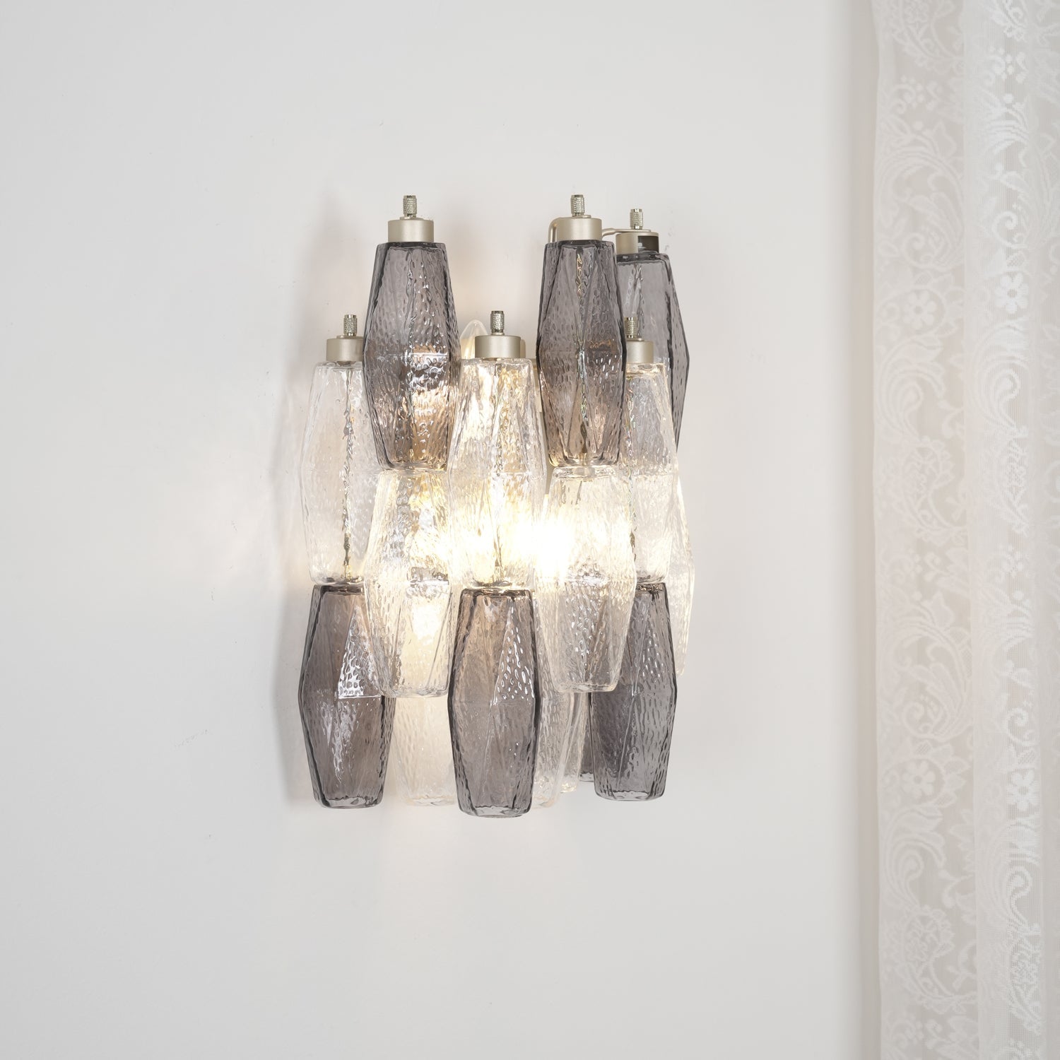 Aurora Wall Lamp Rhombus Glass Tiered Contemporary-Neutral Decor