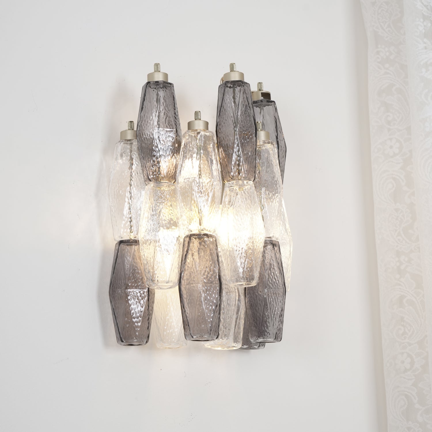 Aurora Wall Lamp Rhombus Glass Tiered Contemporary-Neutral Decor
