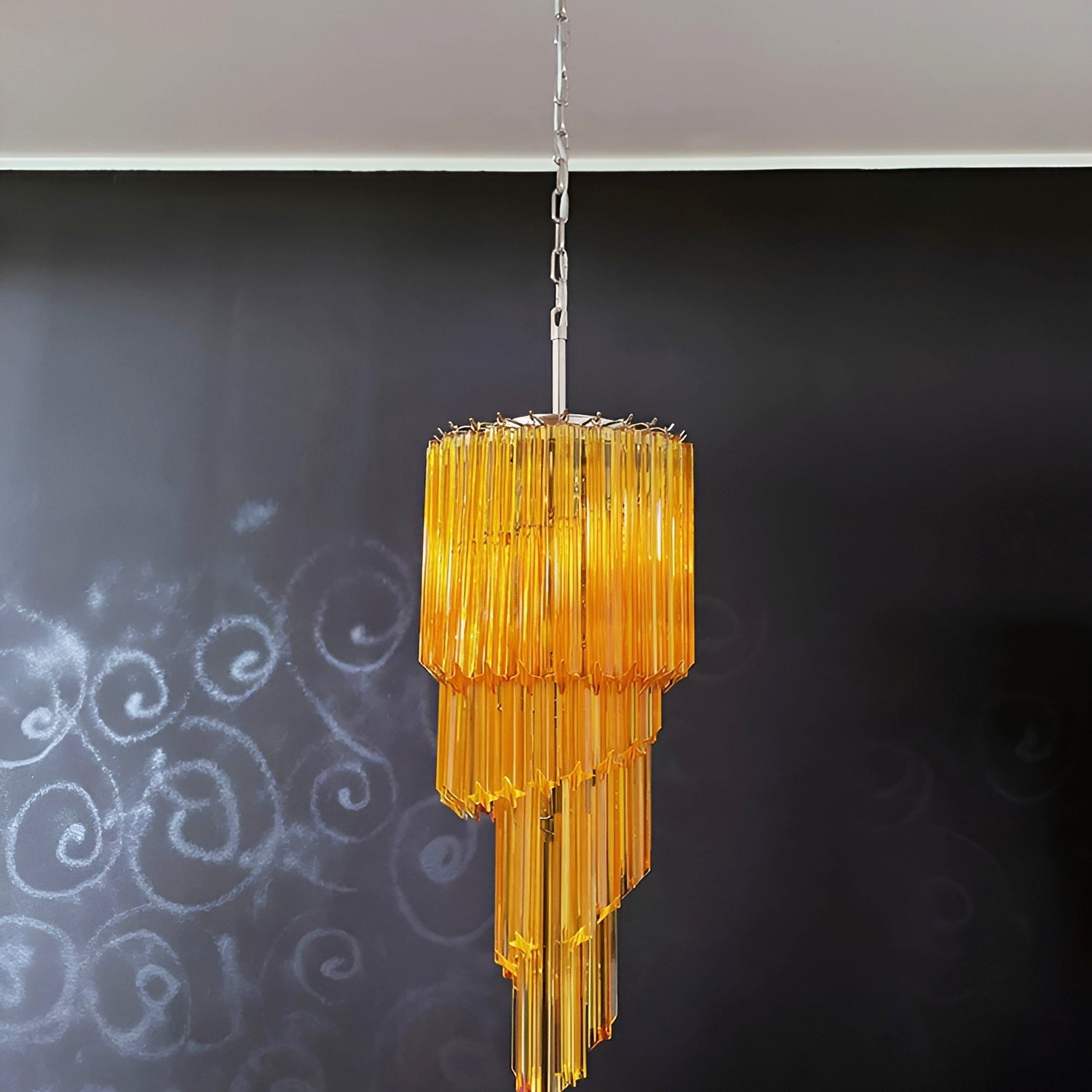 Aurora Chandelier Spiral Pink Prism Tiered-Neutral Decor