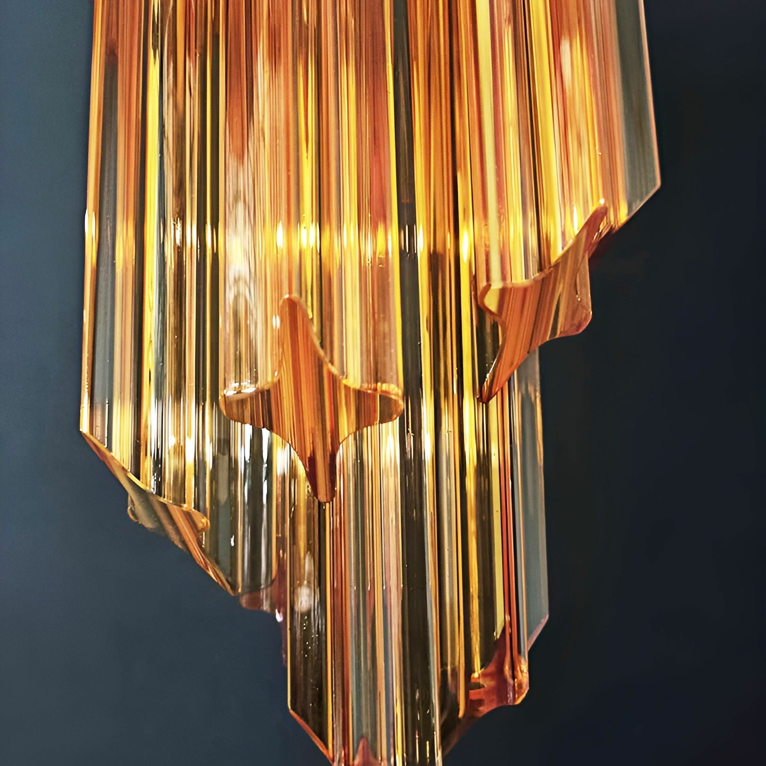 Aurora Chandelier Spiral Pink Prism Tiered-Neutral Decor