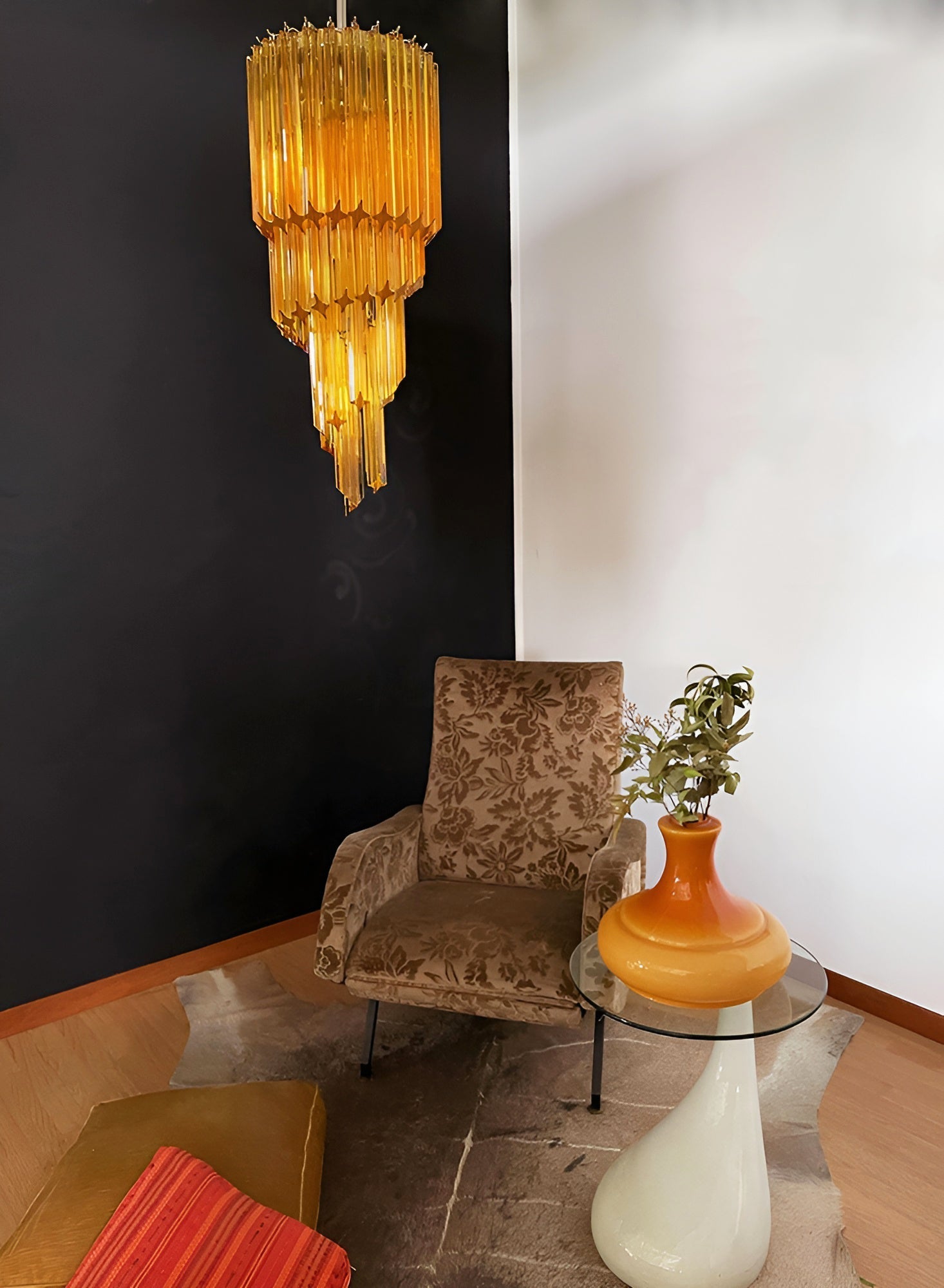 Aurora Chandelier Spiral Pink Prism Tiered-Neutral Decor