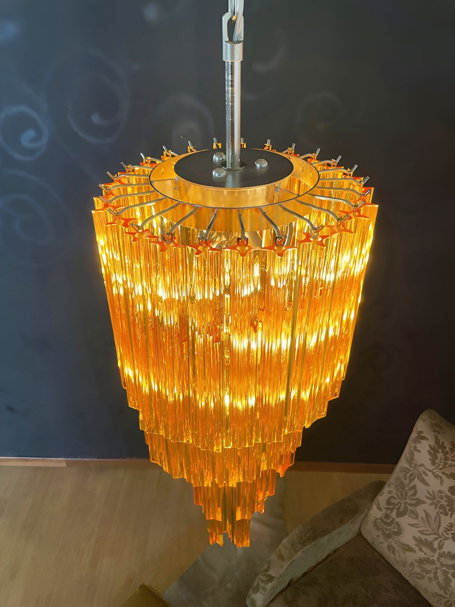 Aurora Chandelier Spiral Pink Prism Tiered-Neutral Decor