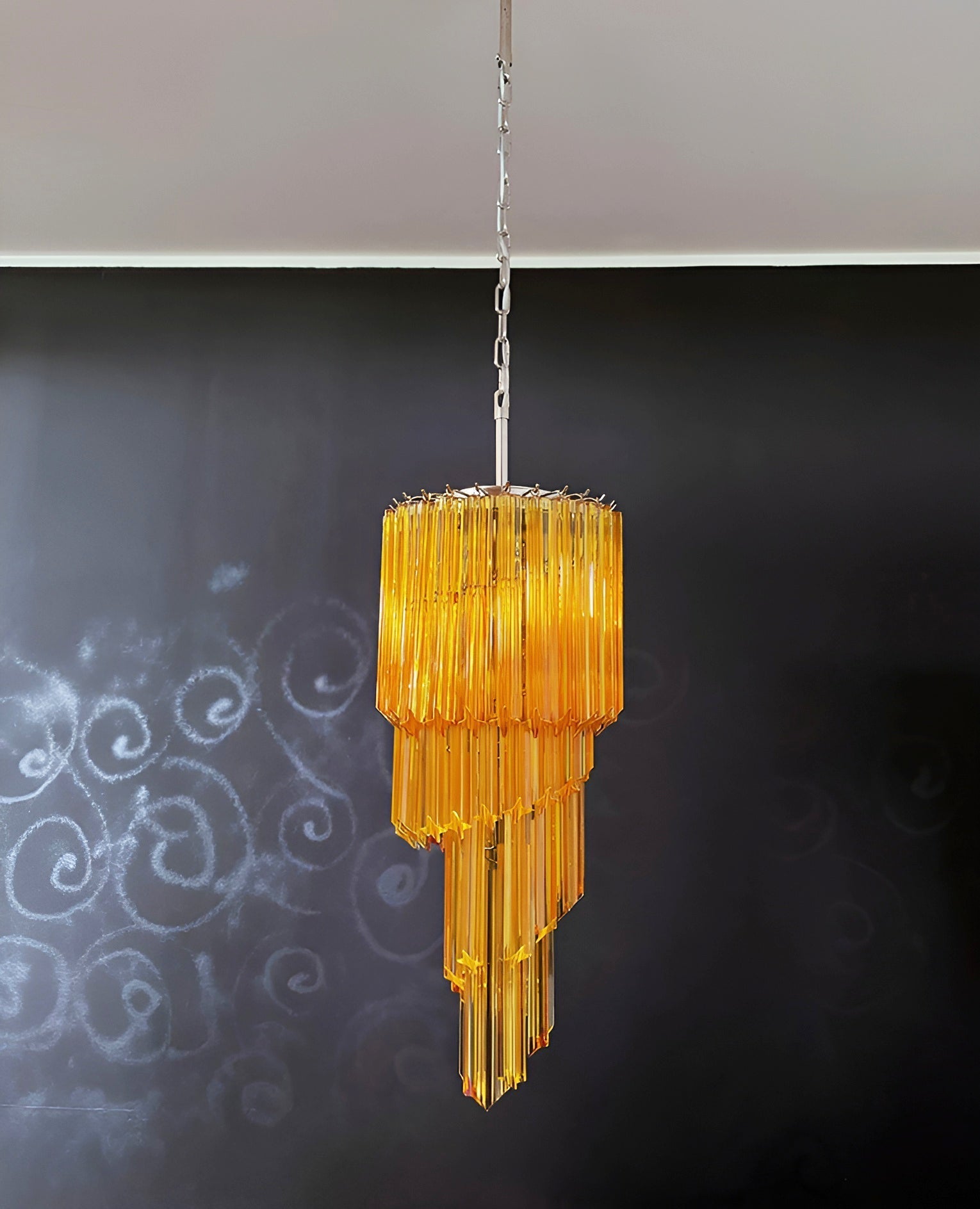 Aurora Chandelier Spiral Pink Prism Tiered-Neutral Decor
