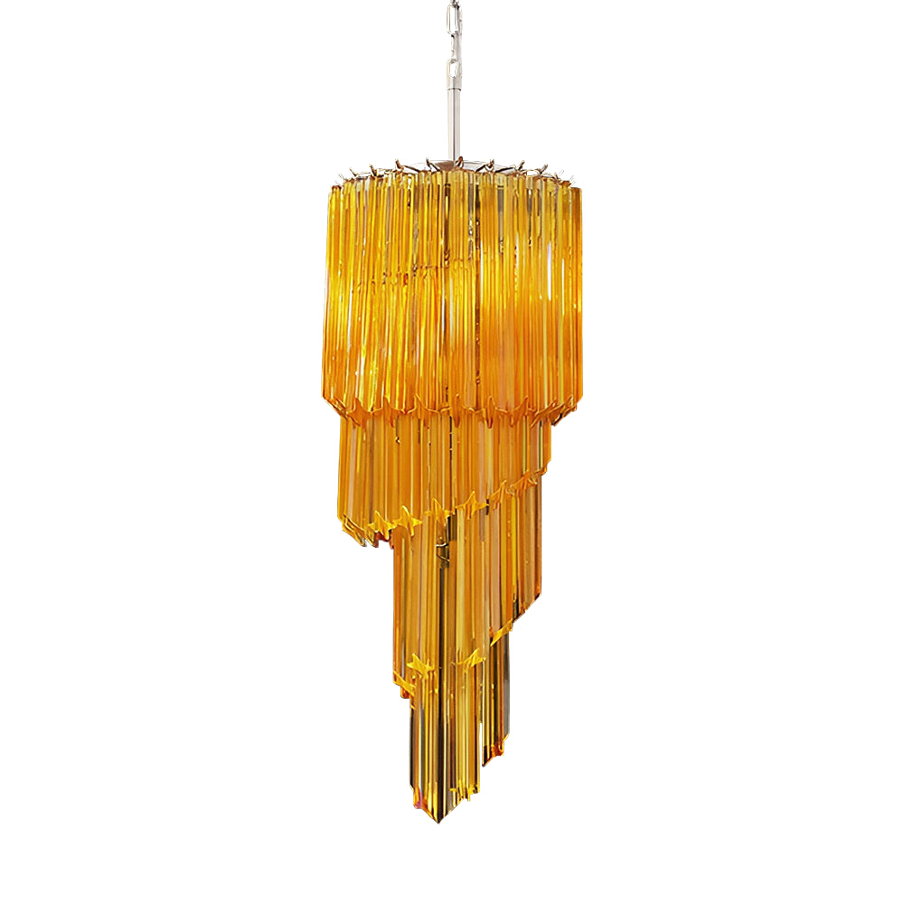 Aurora Chandelier Spiral Pink Prism Tiered-Neutral Decor