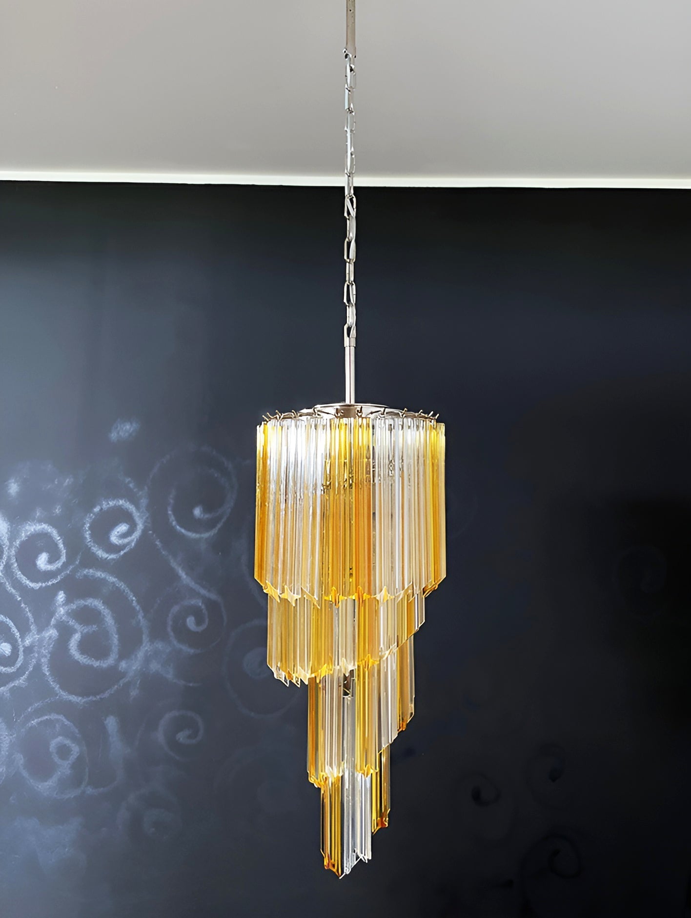 Aurora Chandelier Spiral Pink Prism Tiered-Neutral Decor