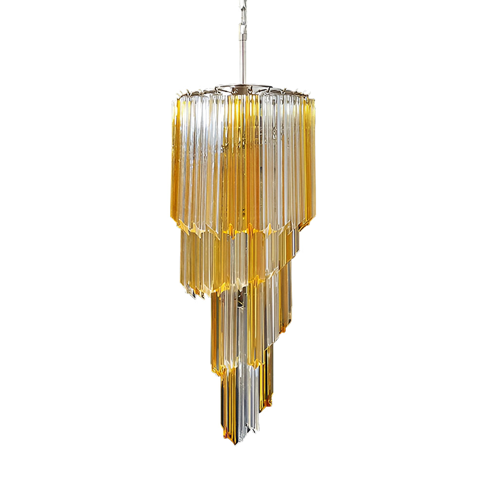 Aurora Chandelier Spiral Pink Prism Tiered-Neutral Decor