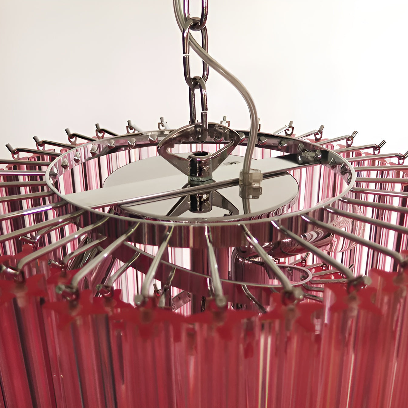 Aurora Chandelier Spiral Pink Prism Tiered-Neutral Decor