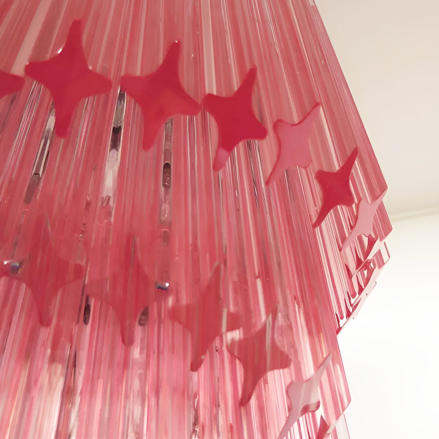 Aurora Chandelier Spiral Pink Prism Tiered-Neutral Decor