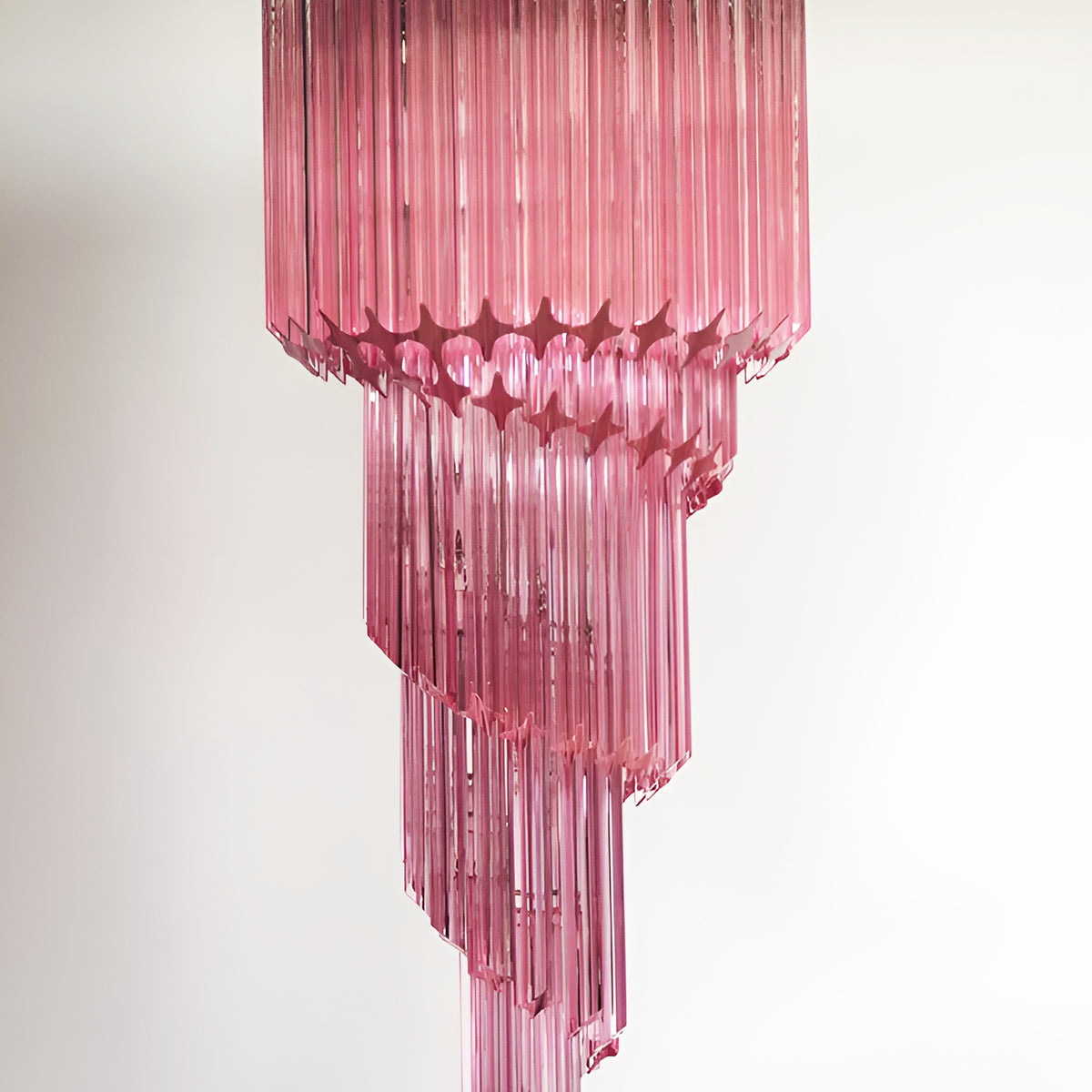 Aurora Chandelier Spiral Pink Prism Tiered-Neutral Decor