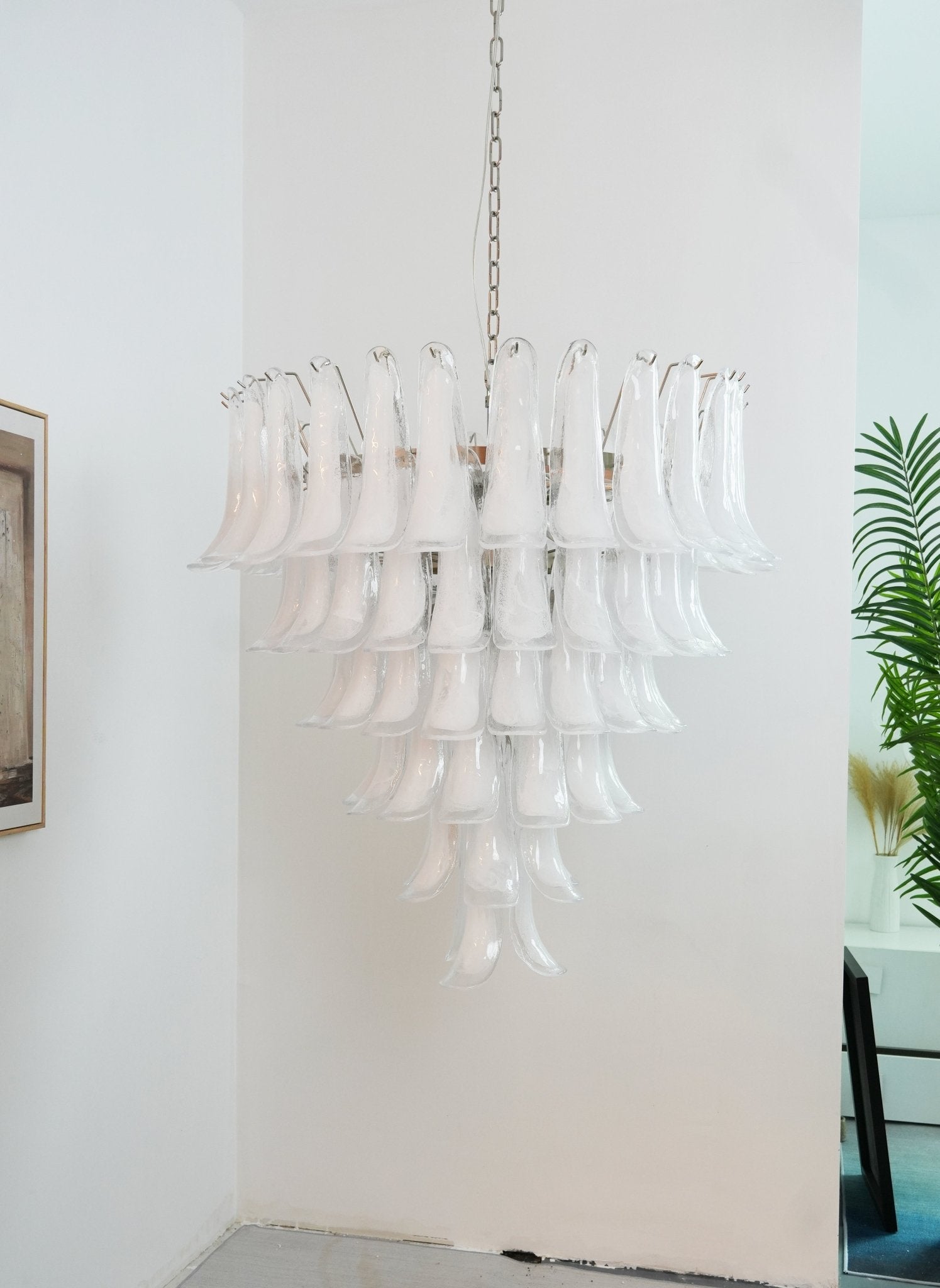 Aurora Chandelier Murano Glass Petals Vintage-Neutral Decor
