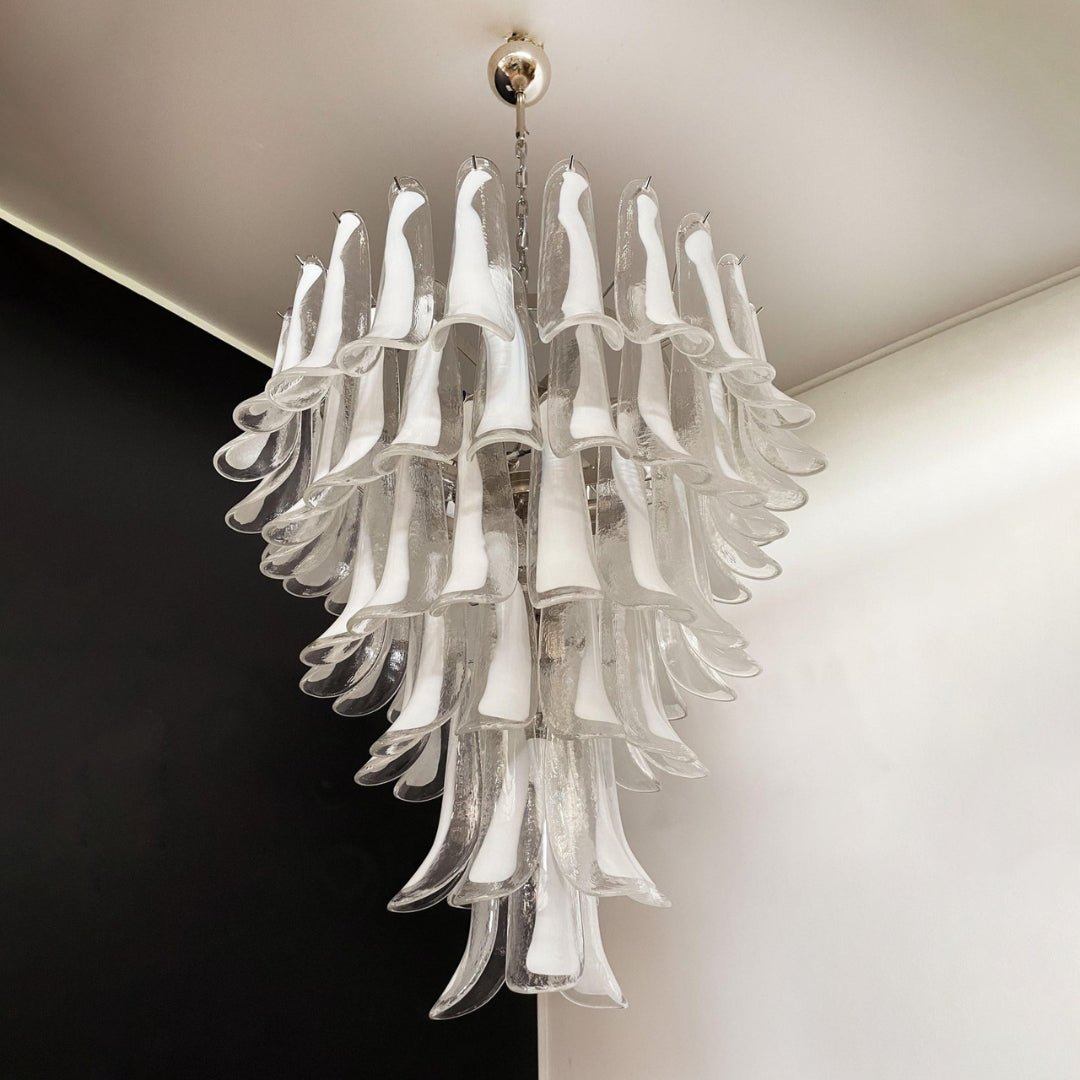 Aurora Chandelier Murano Glass Petals Vintage-Neutral Decor
