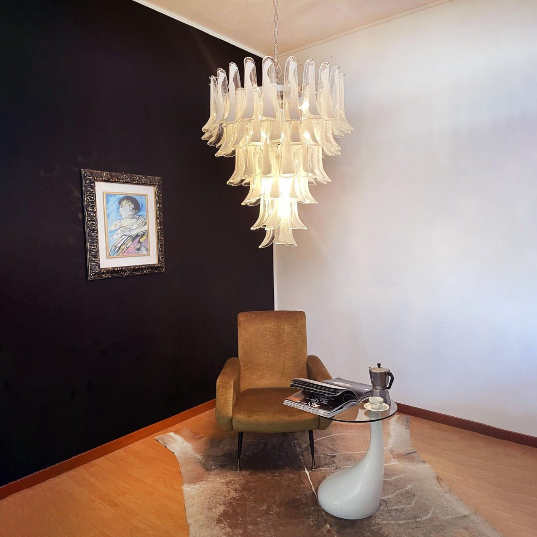 Aurora Chandelier Murano Glass Petals Vintage-Neutral Decor