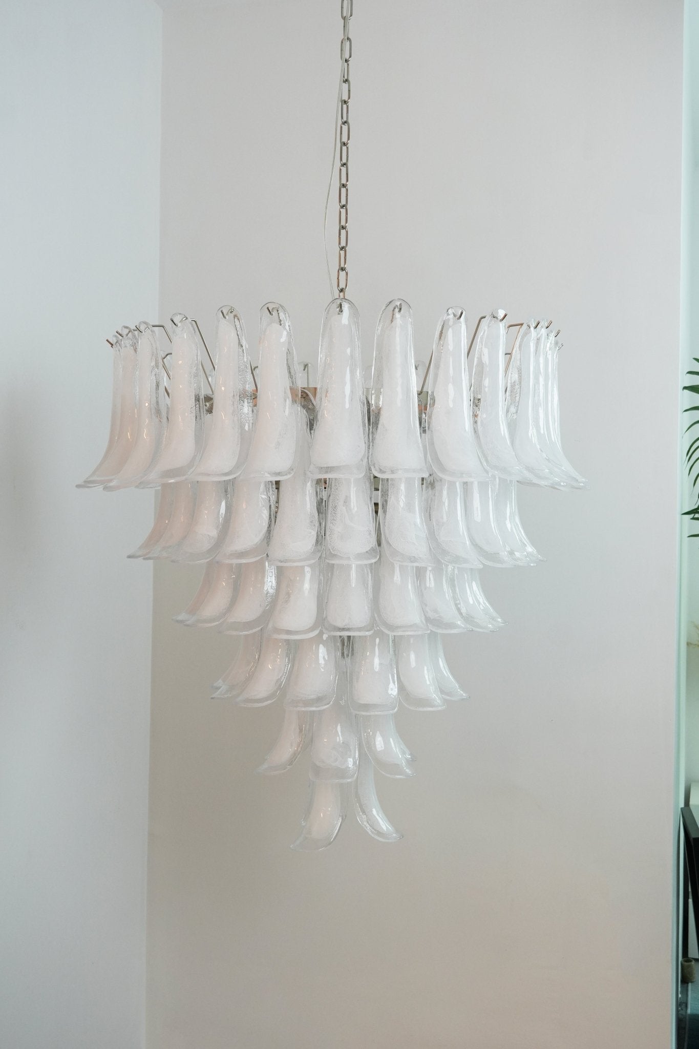 Aurora Chandelier Murano Glass Petals Vintage-Neutral Decor