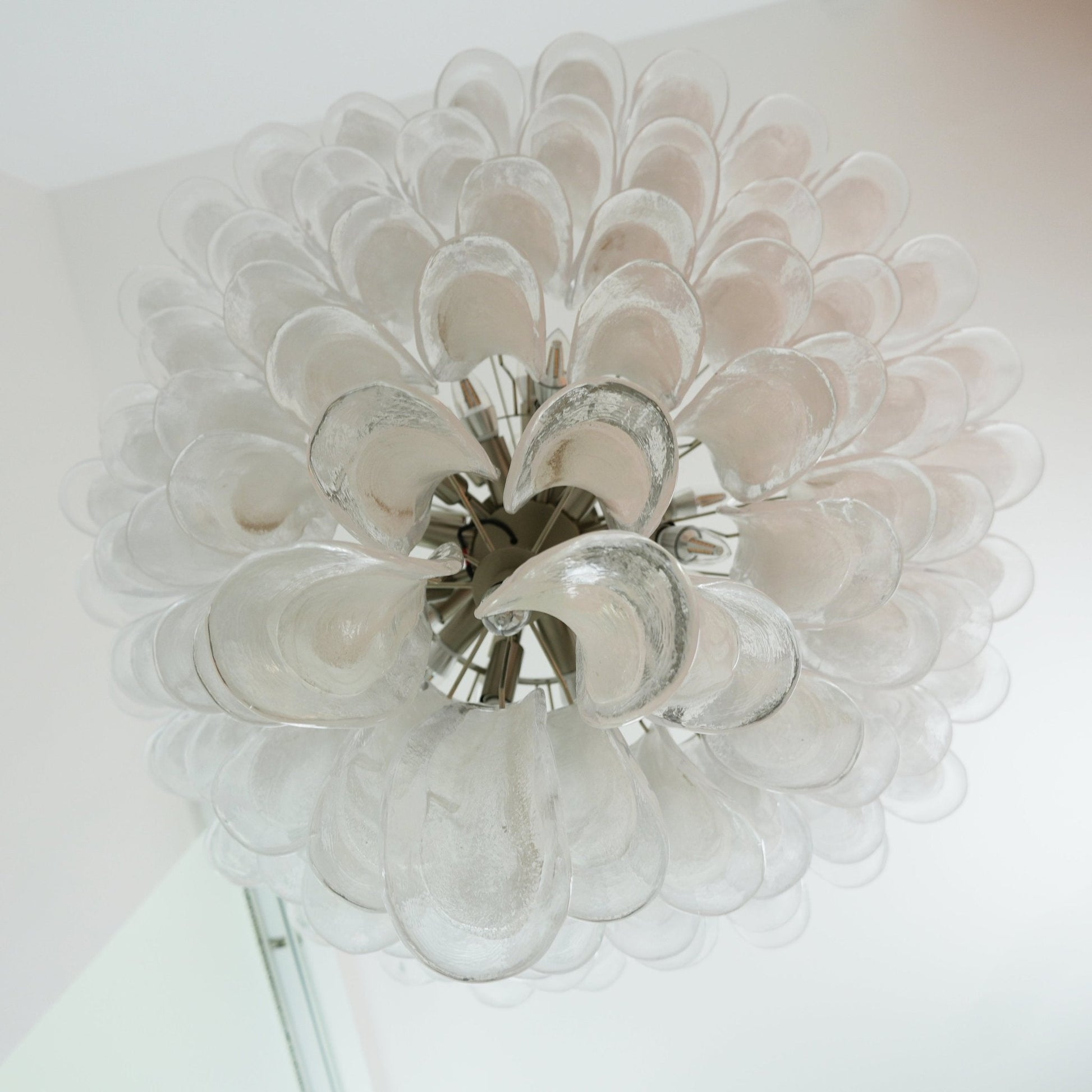 Aurora Chandelier Murano Glass Petals Vintage-Neutral Decor
