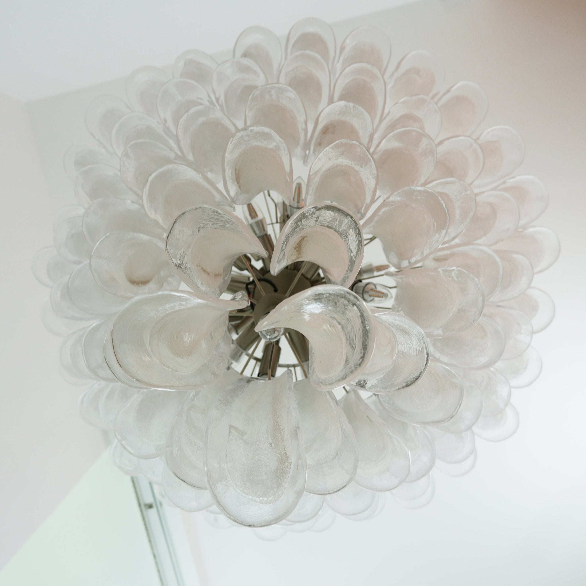 Aurora Chandelier Murano Glass Petals Vintage-Neutral Decor