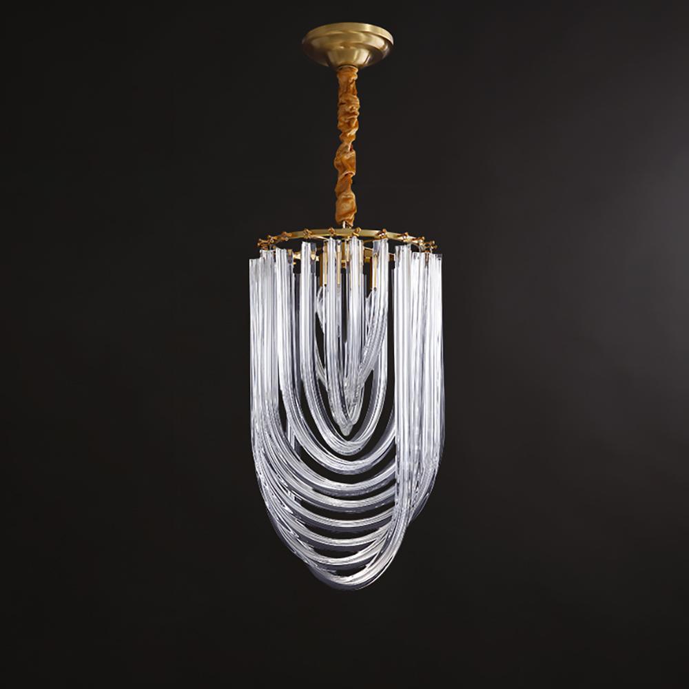 Sylnen Chandelier Clear Curved Tiered-Neutral Decor