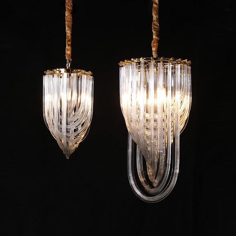 Sylnen Chandelier Clear Curved Tiered-Neutral Decor