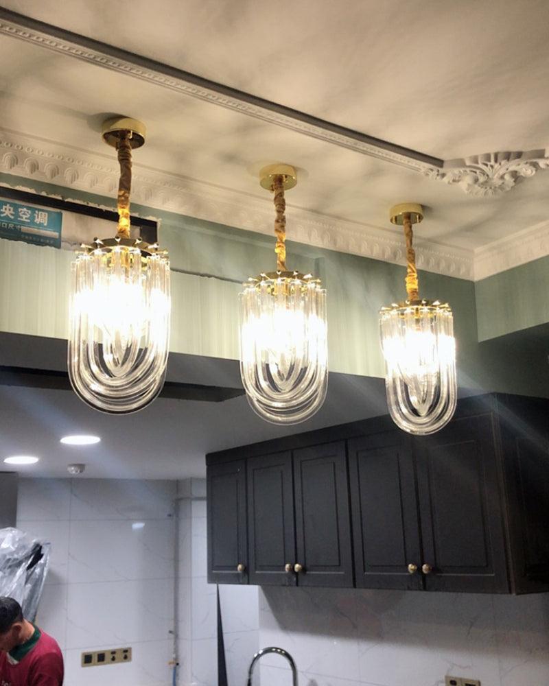 Sylnen Chandelier Clear Curved Tiered-Neutral Decor