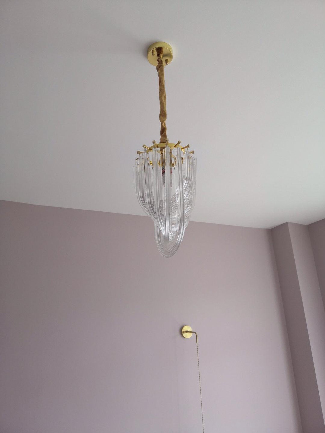 Sylnen Chandelier Clear Curved Tiered-Neutral Decor