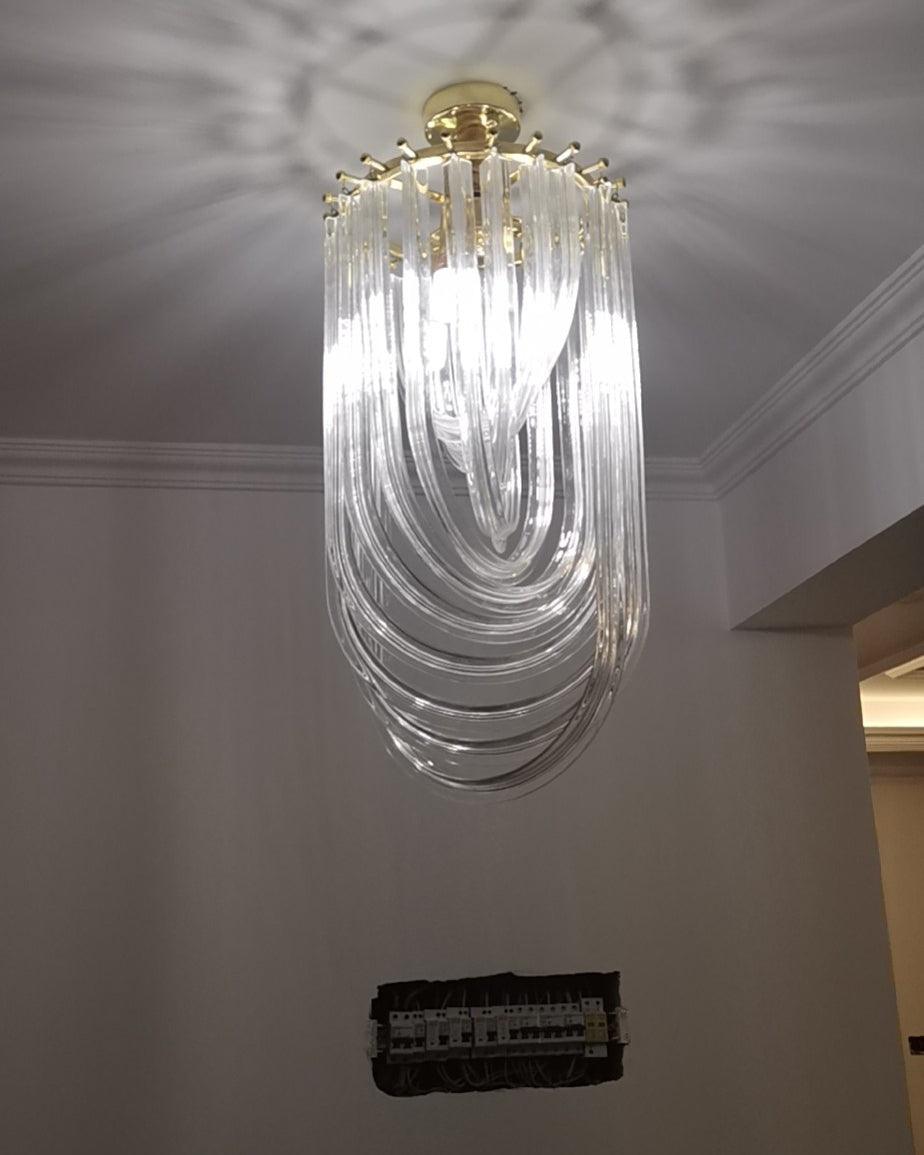 Sylnen Chandelier Clear Curved Tiered-Neutral Decor