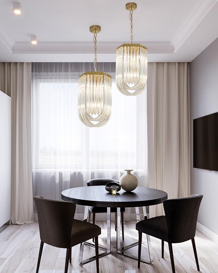 Sylnen Chandelier Clear Curved Tiered-Neutral Decor