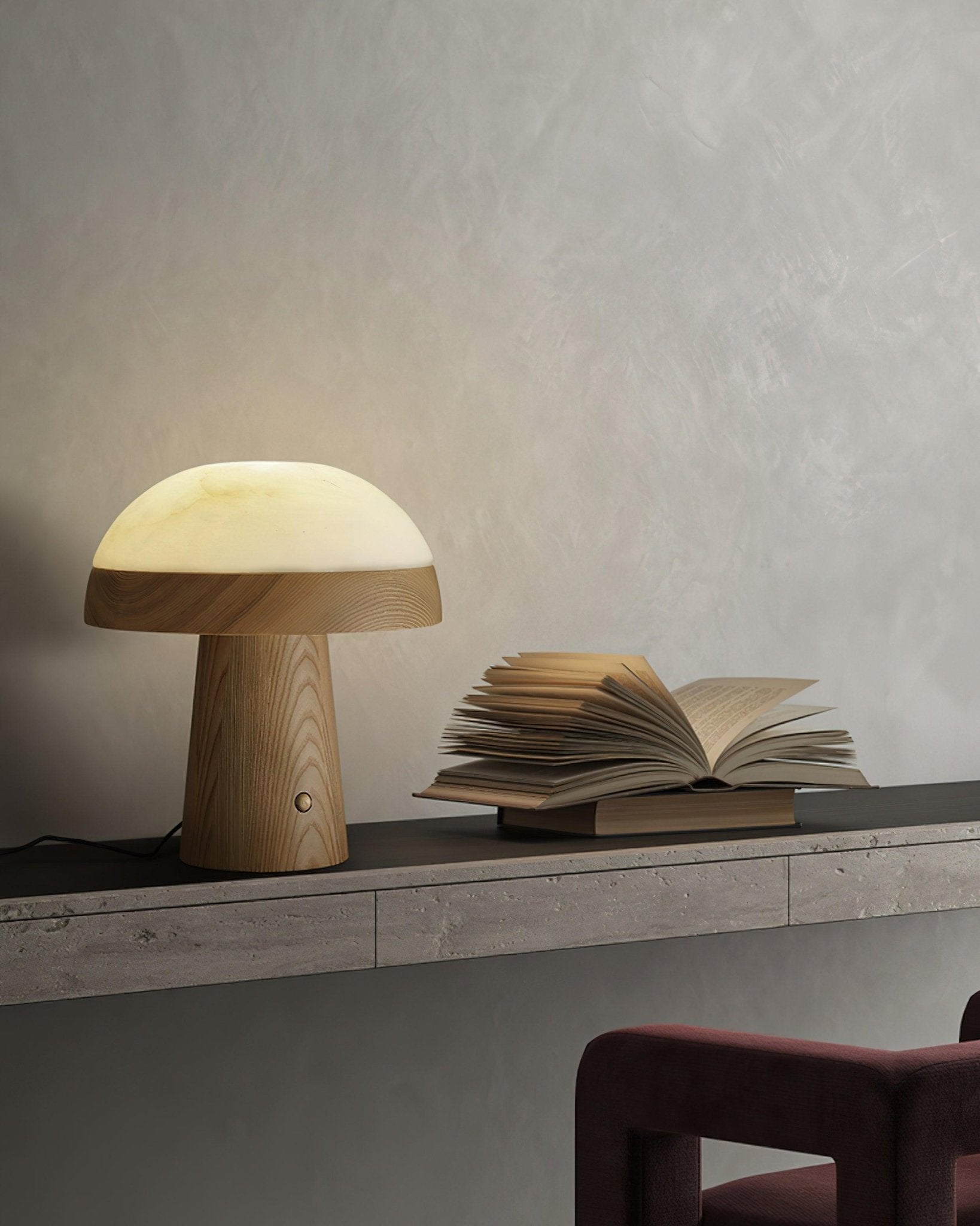 Nexore Wood Table Lamp-Neutral Decor