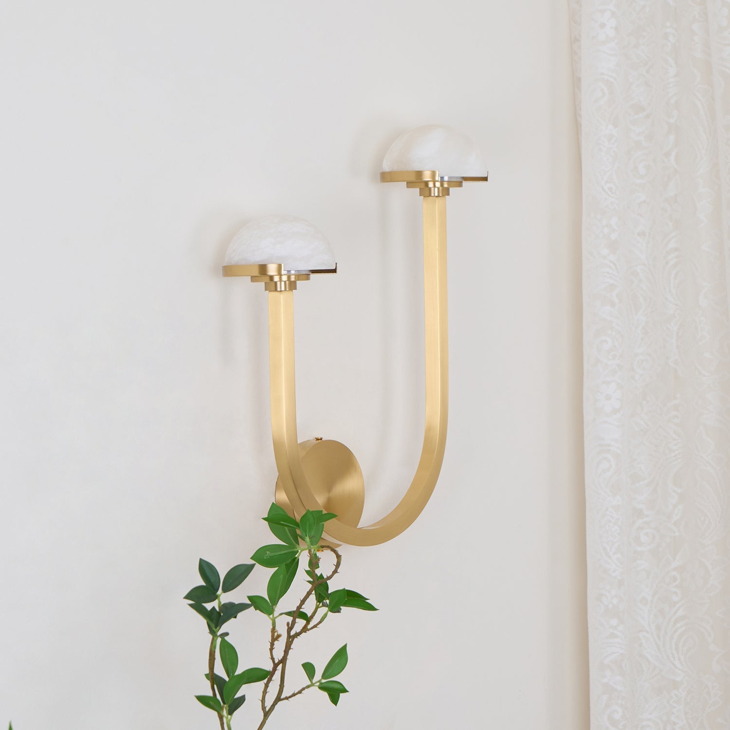 Vitalira Double Alabaster Wall Light-Neutral Decor
