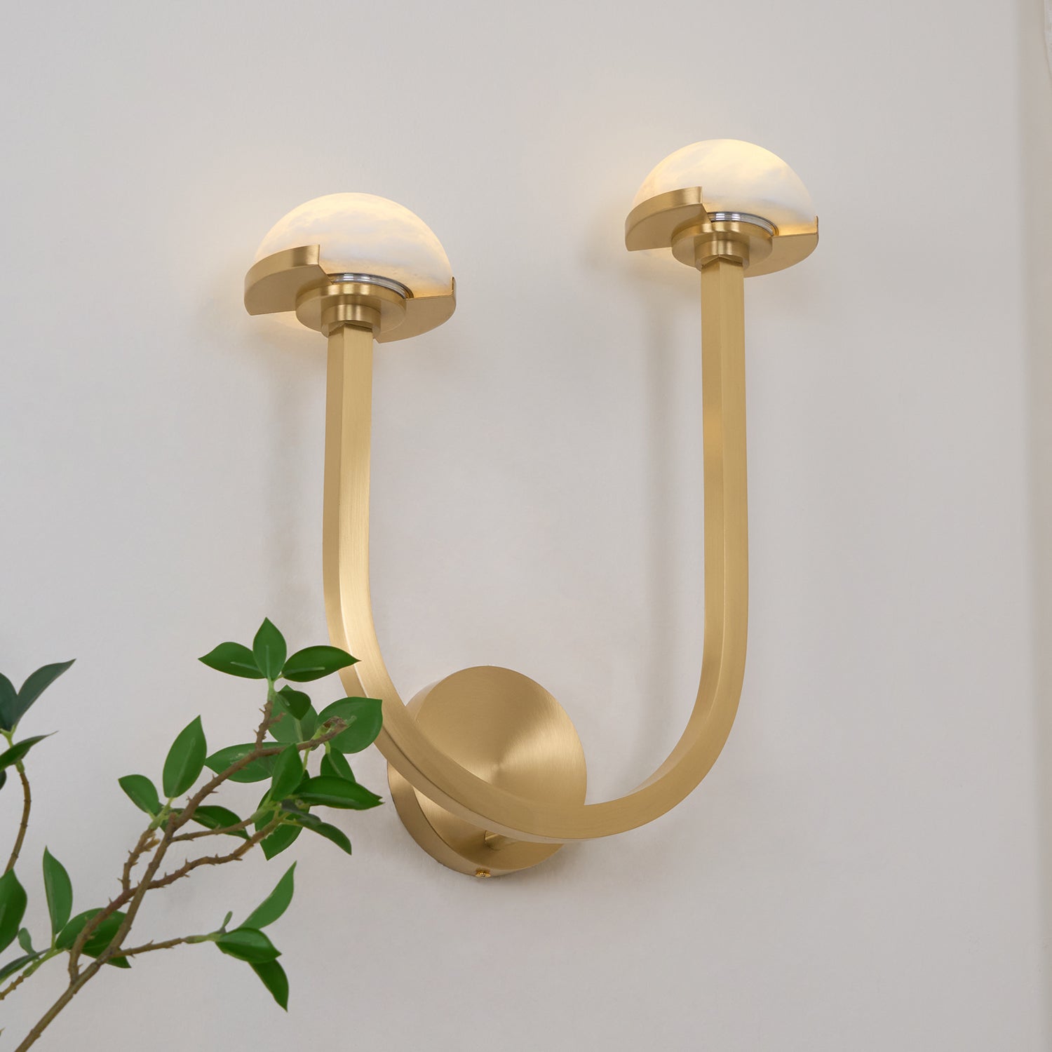 Vitalira Double Alabaster Wall Light-Neutral Decor