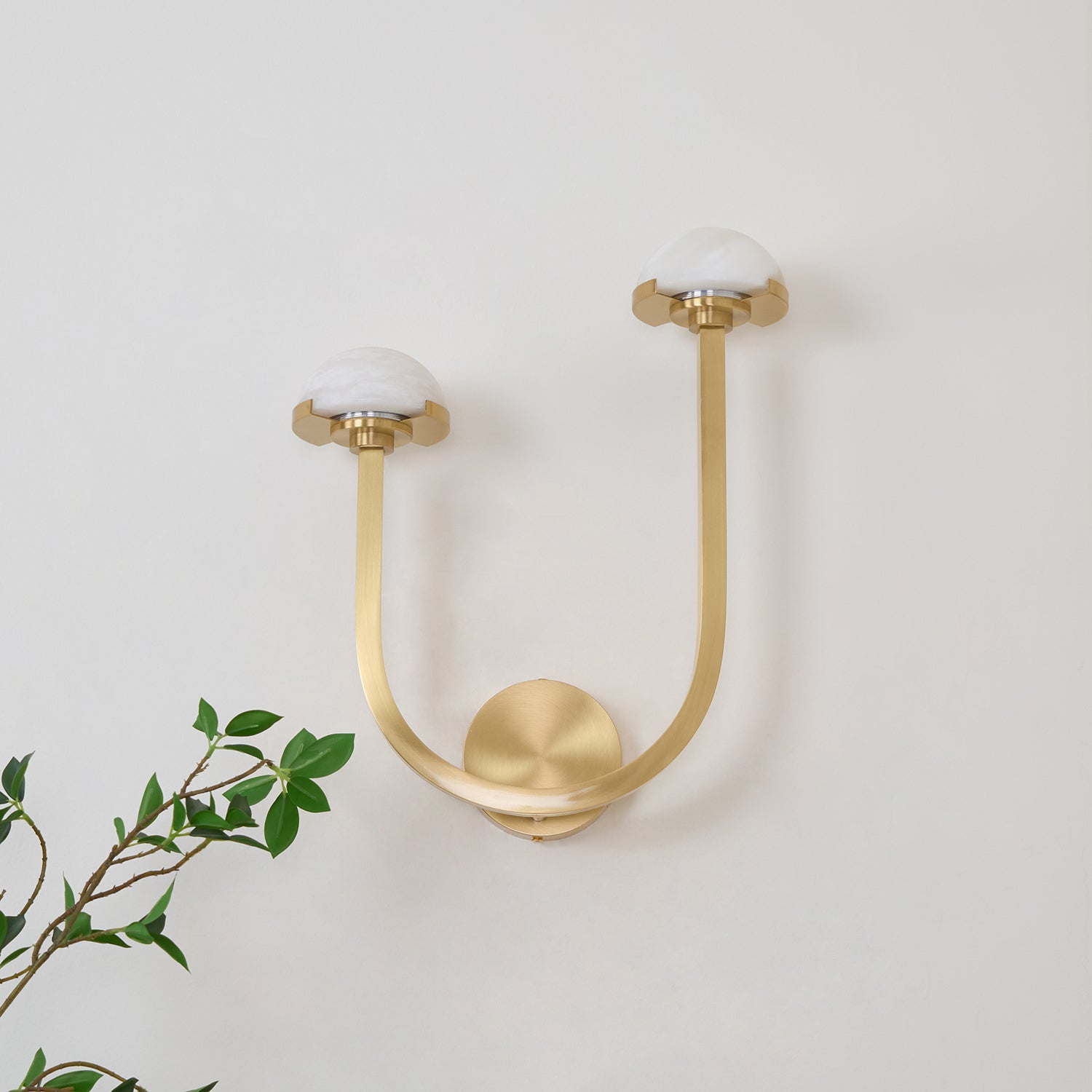 Vitalira Double Alabaster Wall Light-Neutral Decor