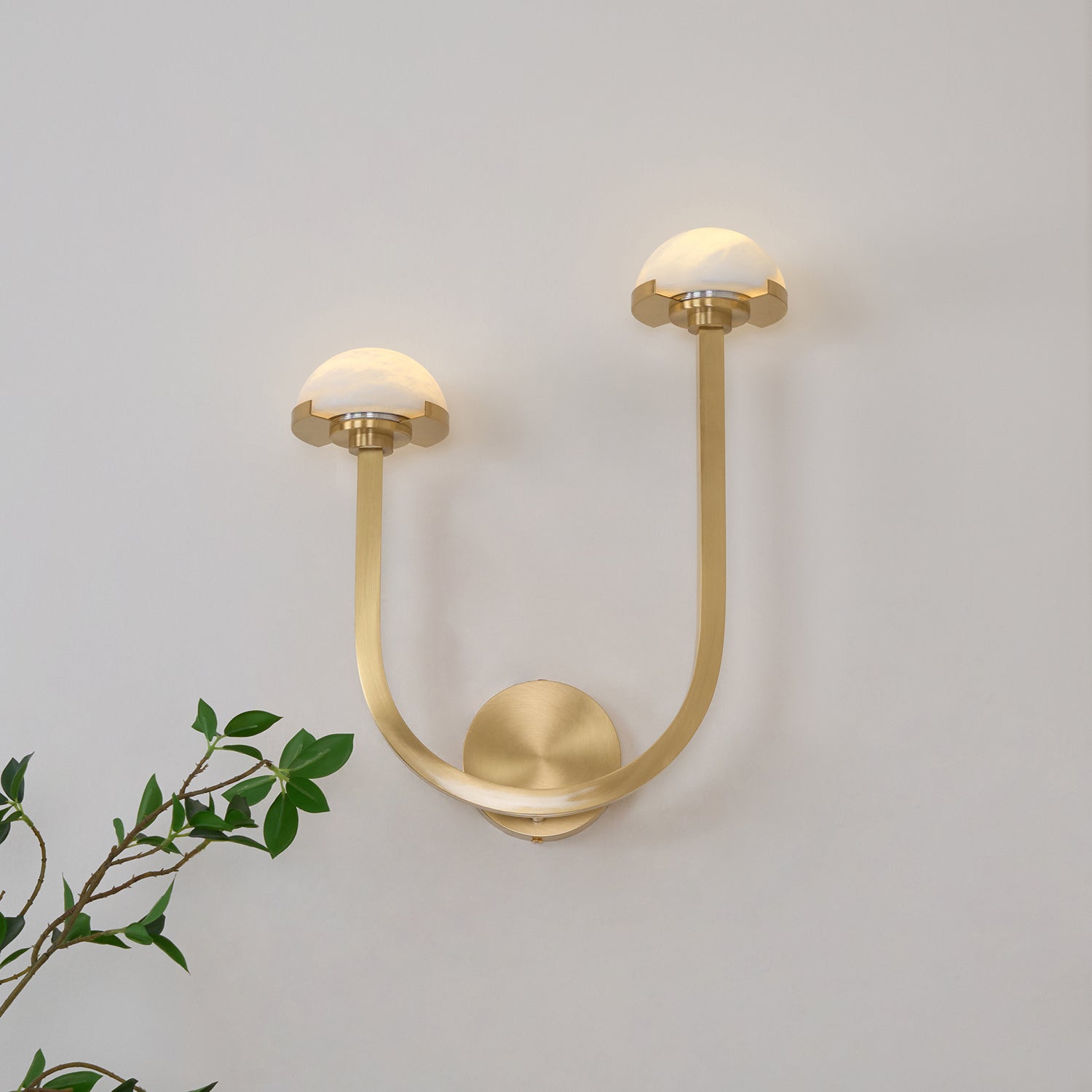 Vitalira Double Alabaster Wall Light-Neutral Decor