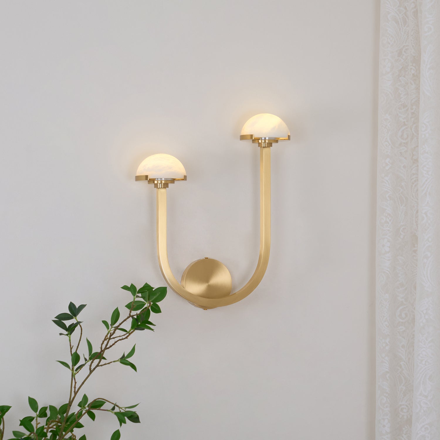 Vitalira Double Alabaster Wall Light-Neutral Decor