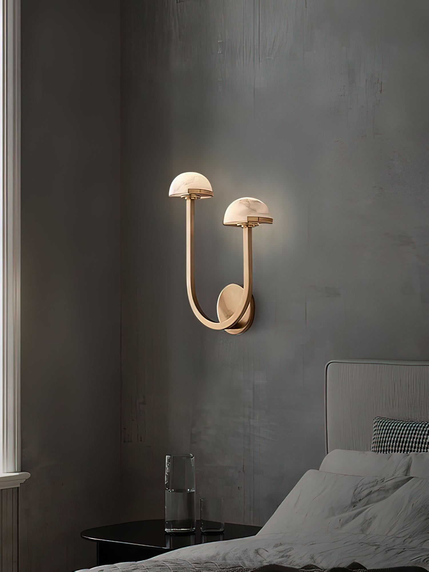 Vitalira Double Alabaster Wall Light-Neutral Decor