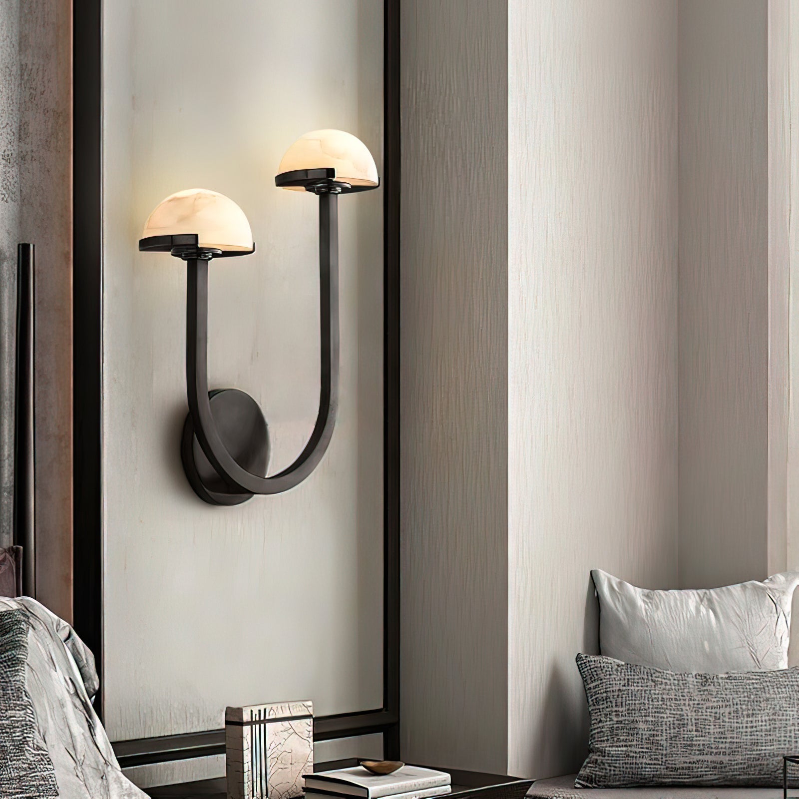 Vitalira Double Alabaster Wall Light-Neutral Decor