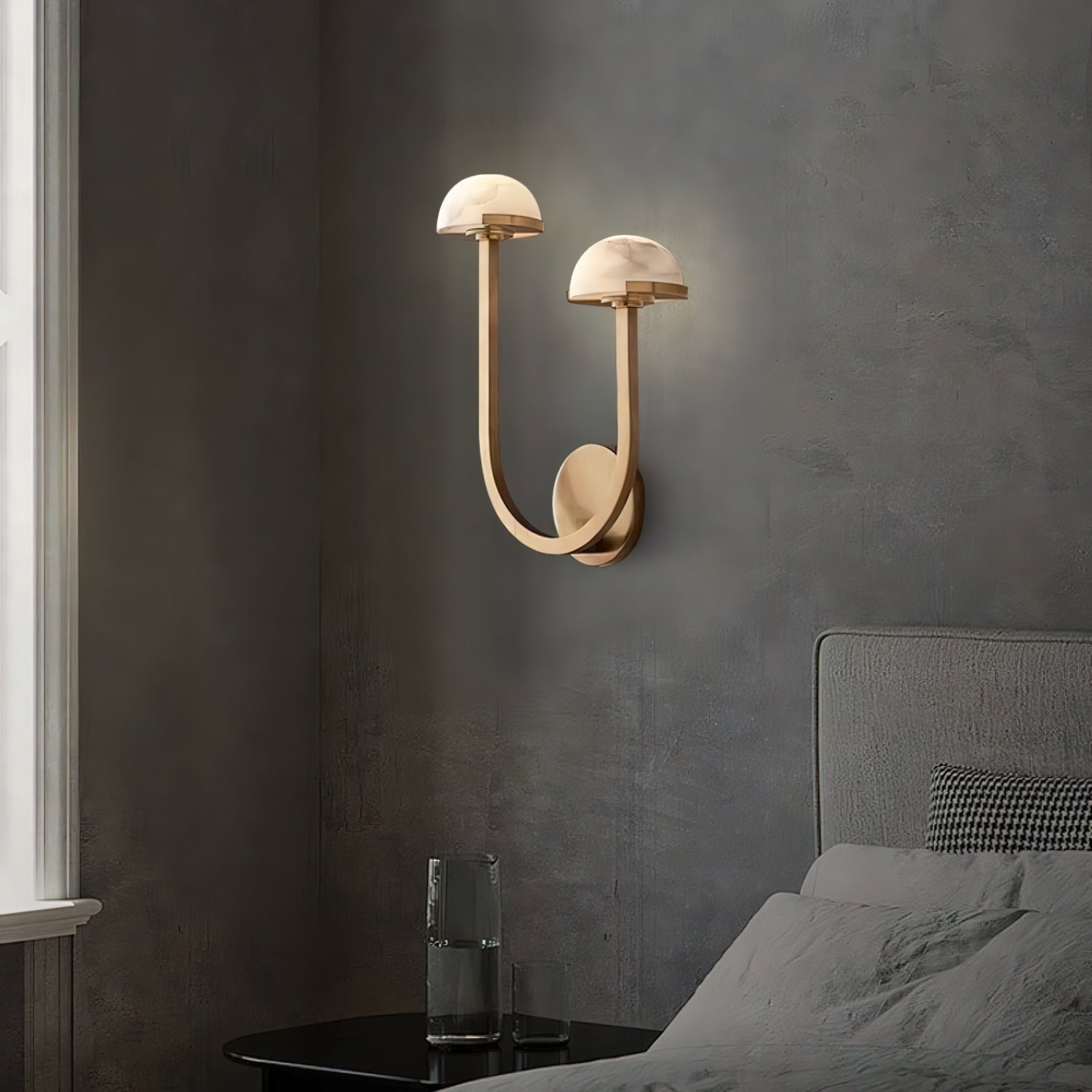 Vitalira Double Alabaster Wall Light-Neutral Decor