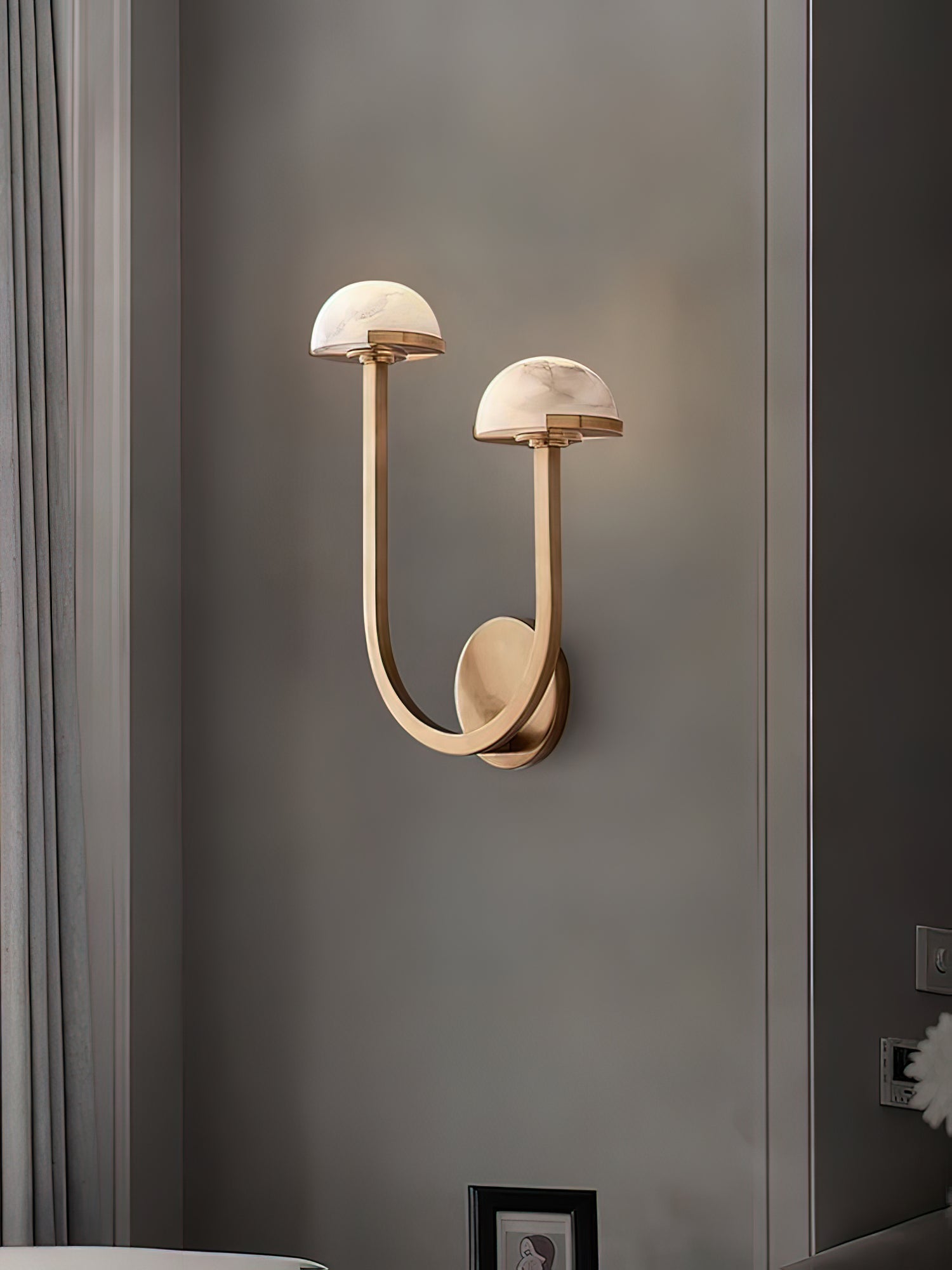 Vitalira Double Alabaster Wall Light-Neutral Decor