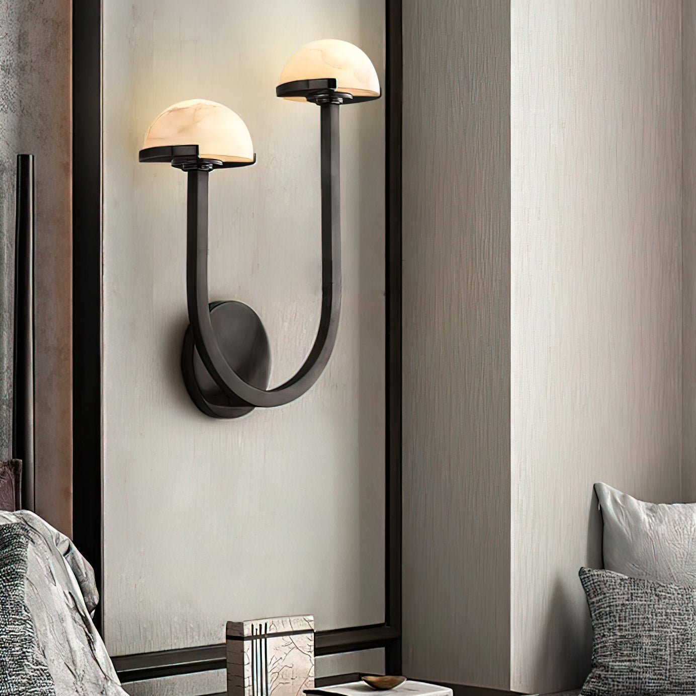 Vitalira Double Alabaster Wall Light-Neutral Decor
