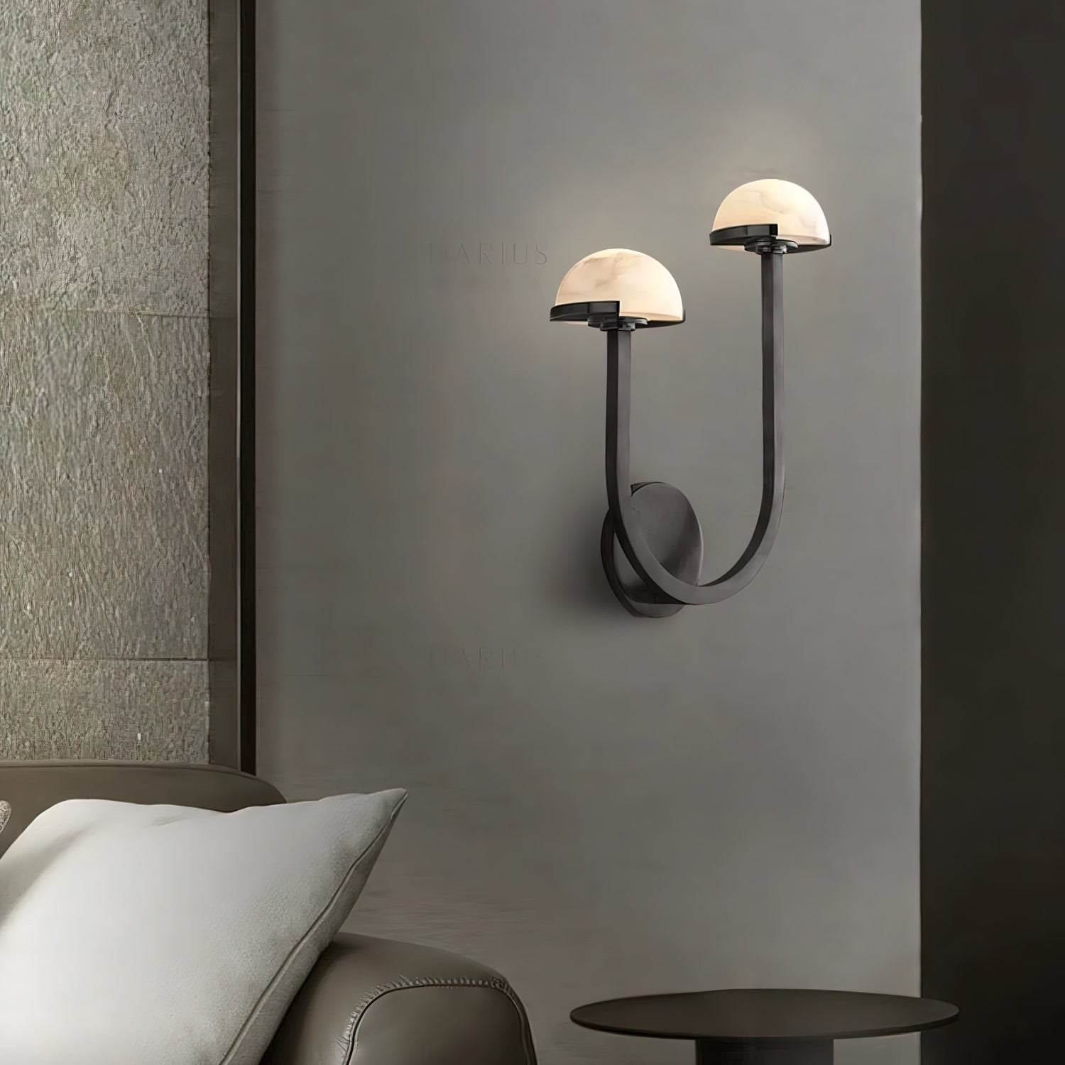 Vitalira Double Alabaster Wall Light-Neutral Decor