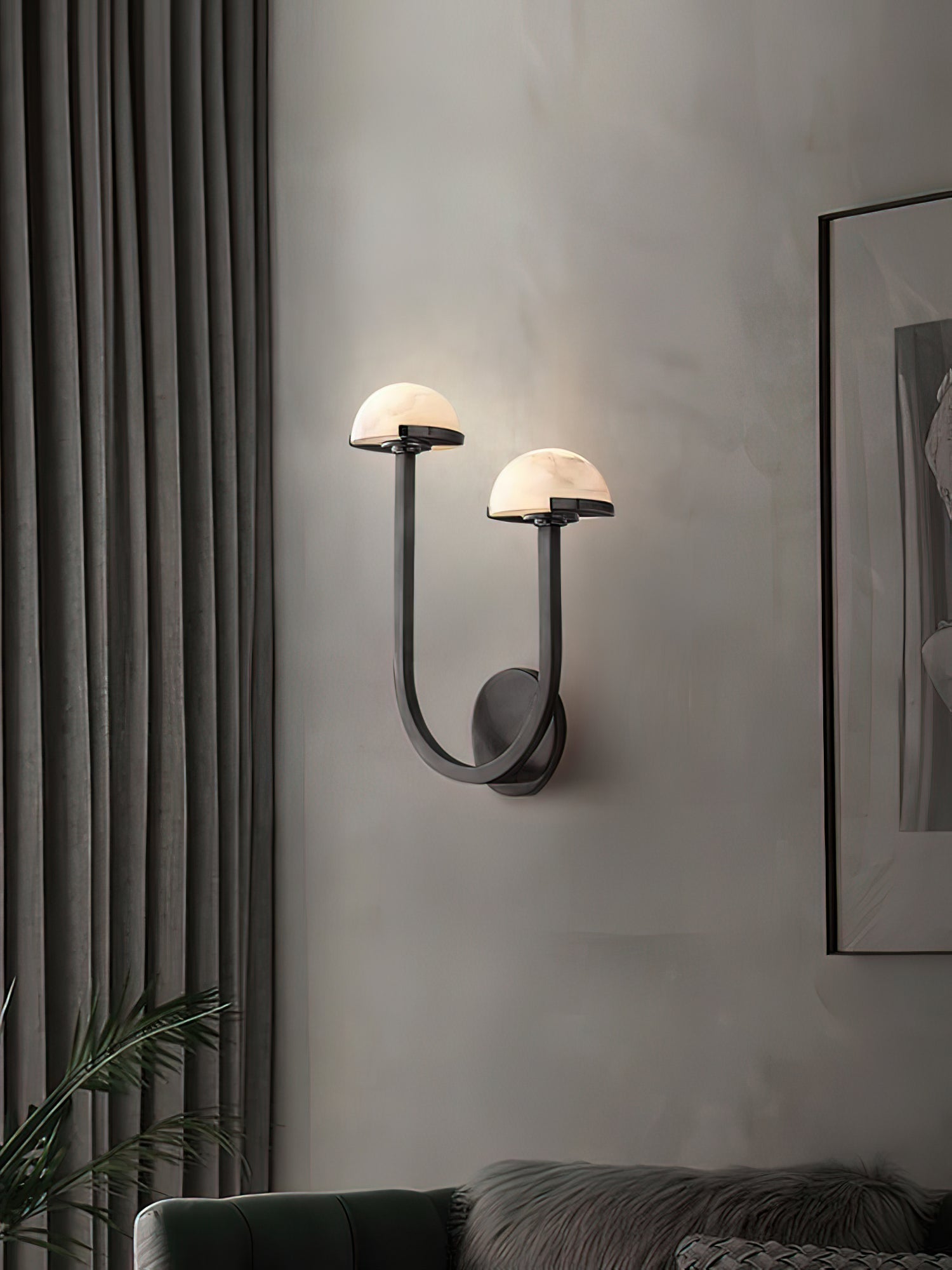 Vitalira Double Alabaster Wall Light-Neutral Decor