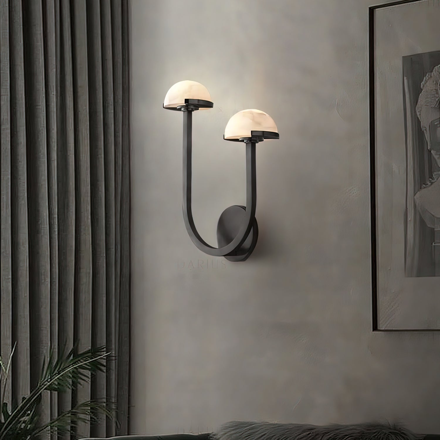 Vitalira Double Alabaster Wall Light-Neutral Decor
