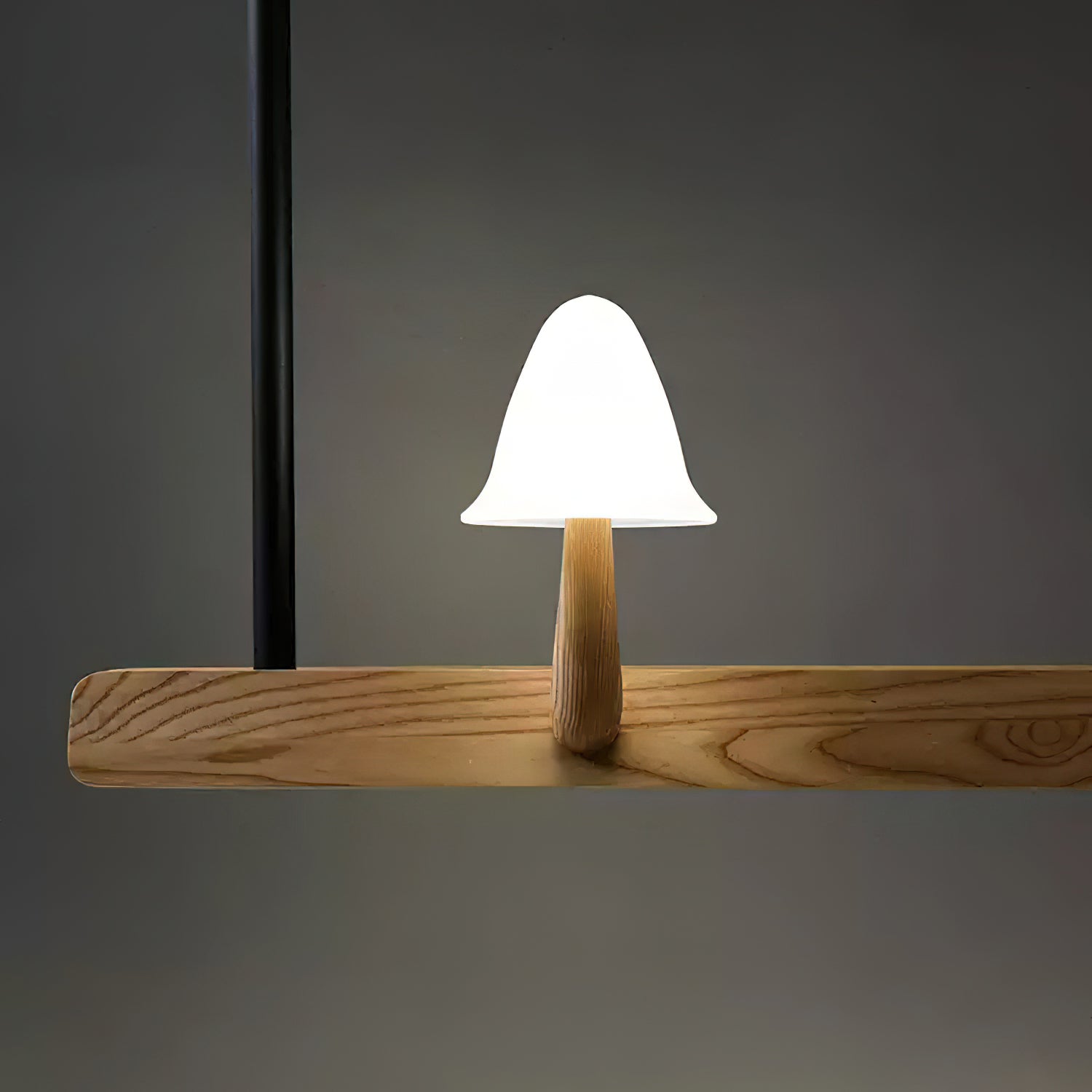 Lustra Chandelier Mushroom Wooden Minimalist Modern-Neutral Decor