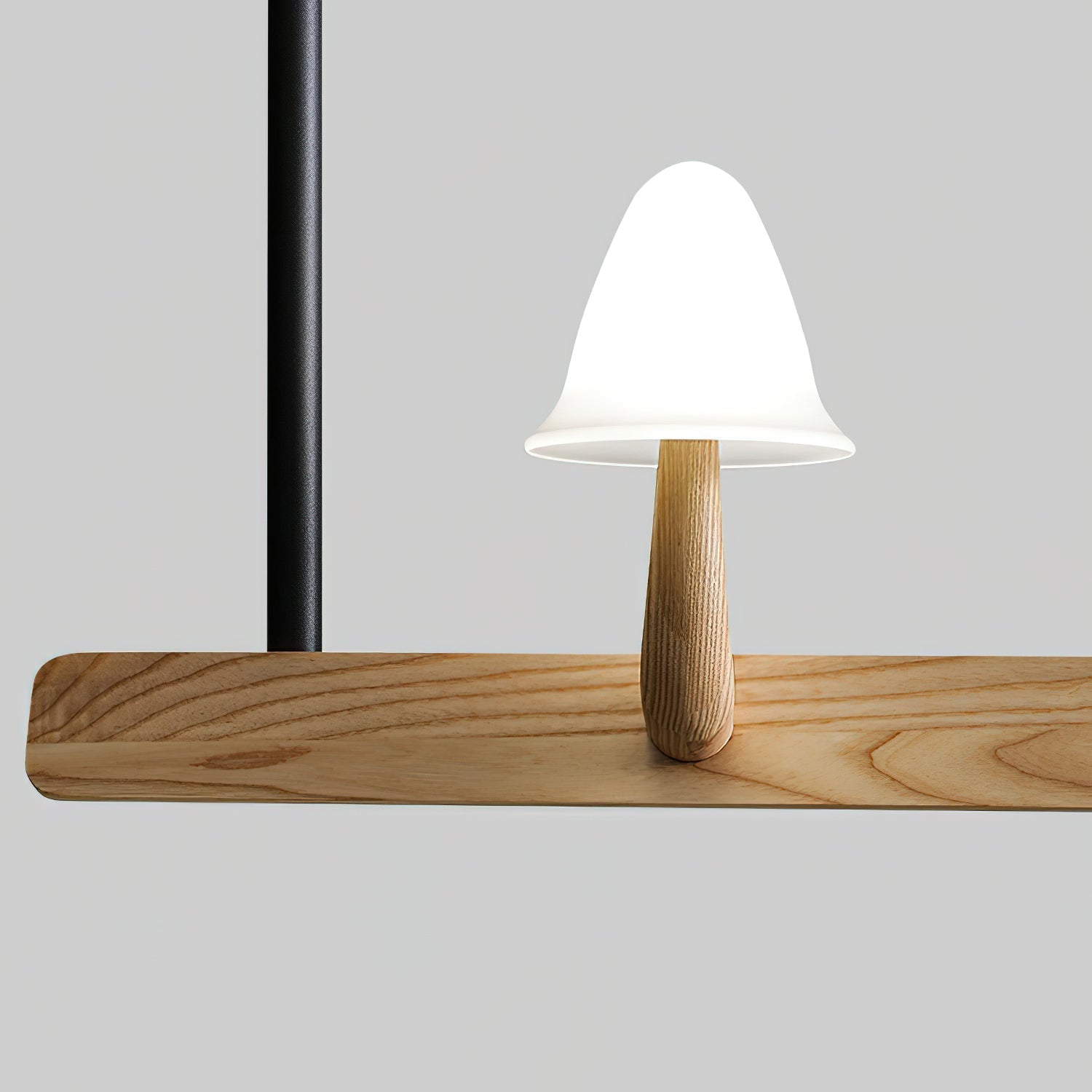 Lustra Chandelier Mushroom Wooden Minimalist Modern-Neutral Decor