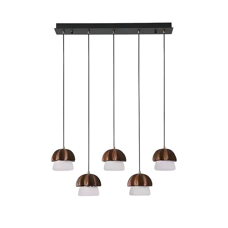 Indris Pendant Lamp Mushroom Cluster Wood & Glass-Neutral Decor