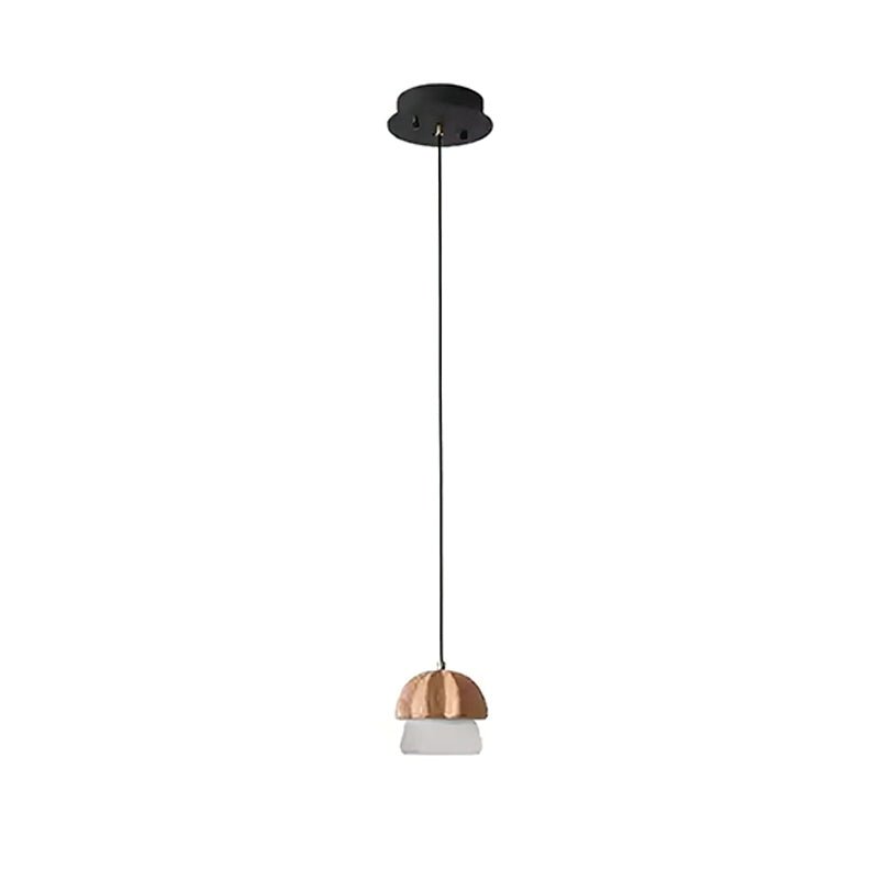 Indris Pendant Lamp Mushroom Cluster Wood & Glass-Neutral Decor