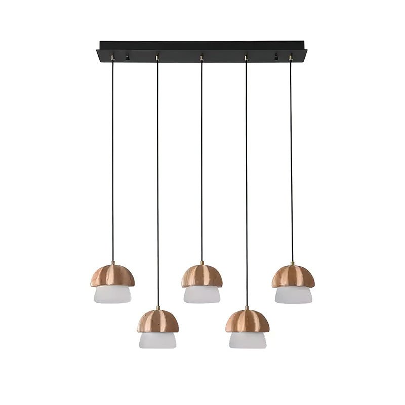 Indris Pendant Lamp Mushroom Cluster Wood & Glass-Neutral Decor