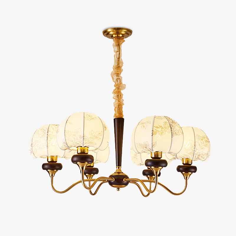 Orchid Vintage Fabric Chandelier-Neutral Decor
