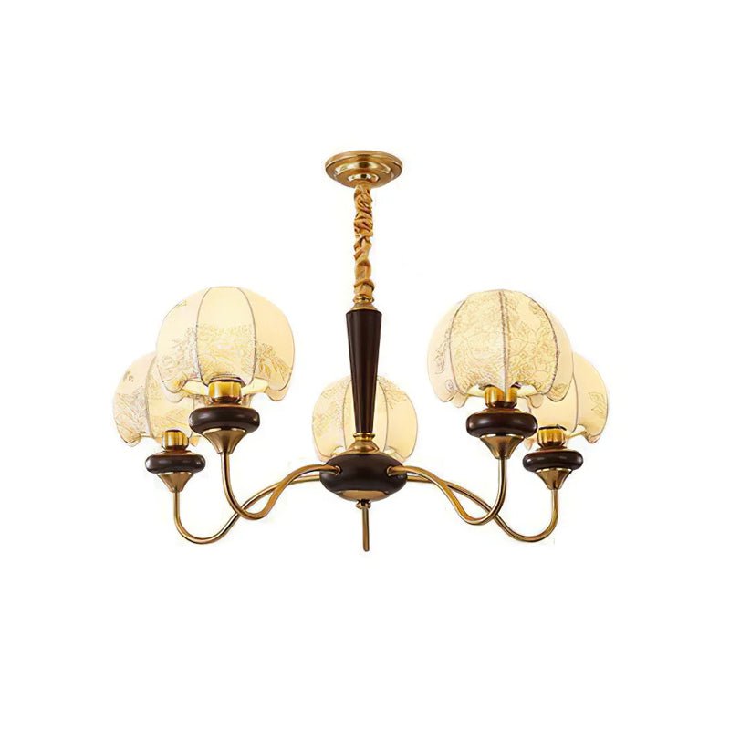 Orchid Vintage Fabric Chandelier-Neutral Decor