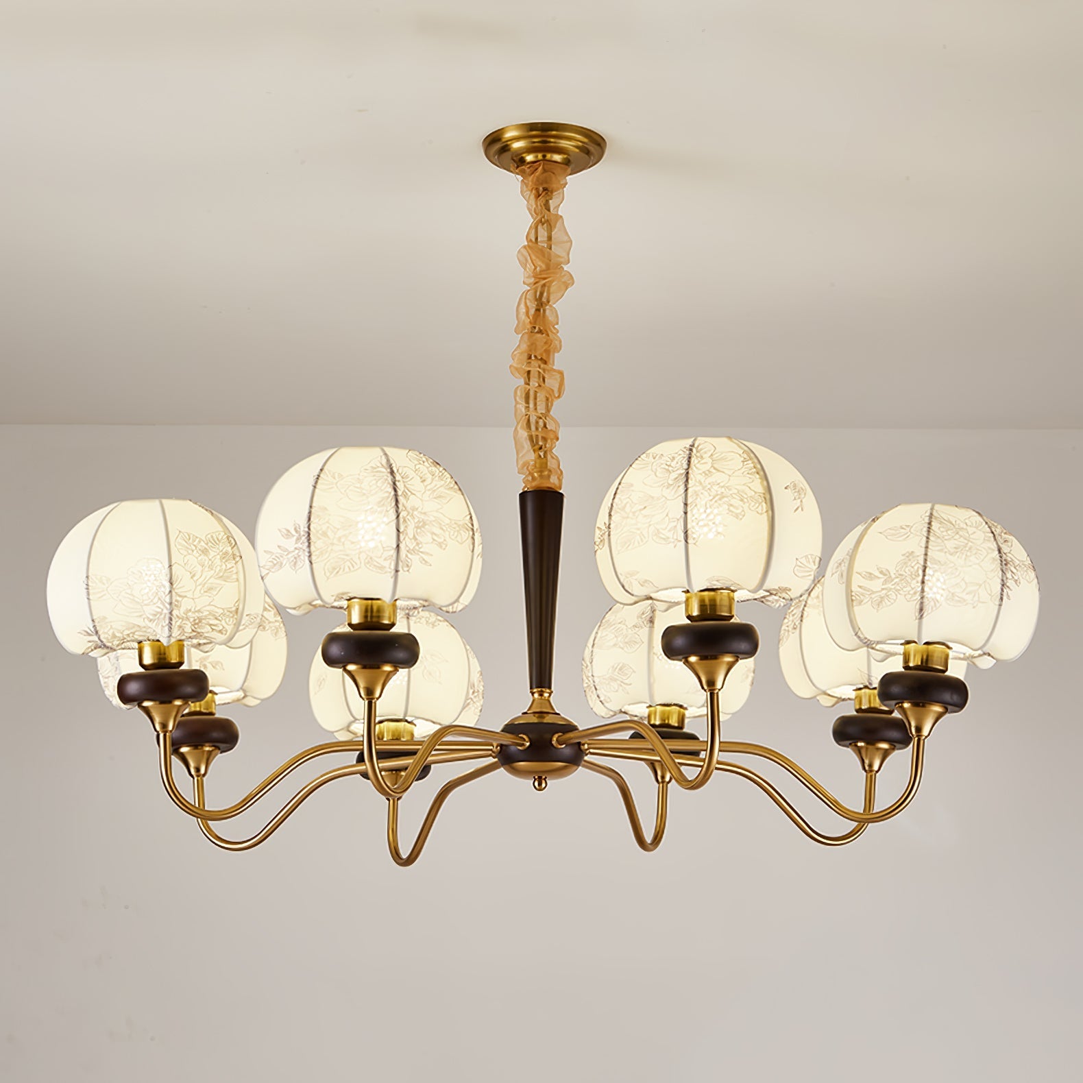 Orchid Vintage Fabric Chandelier-Neutral Decor
