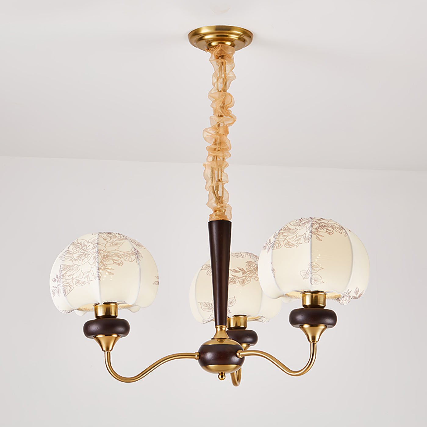 Orchid Vintage Fabric Chandelier-Neutral Decor