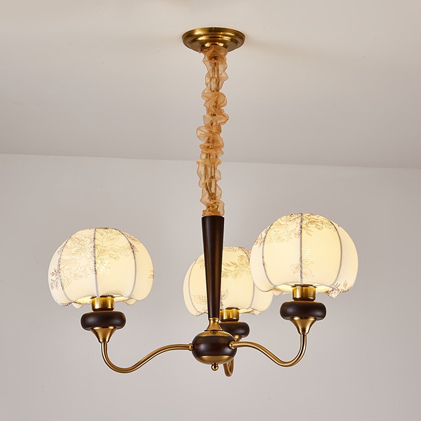 Orchid Vintage Fabric Chandelier-Neutral Decor