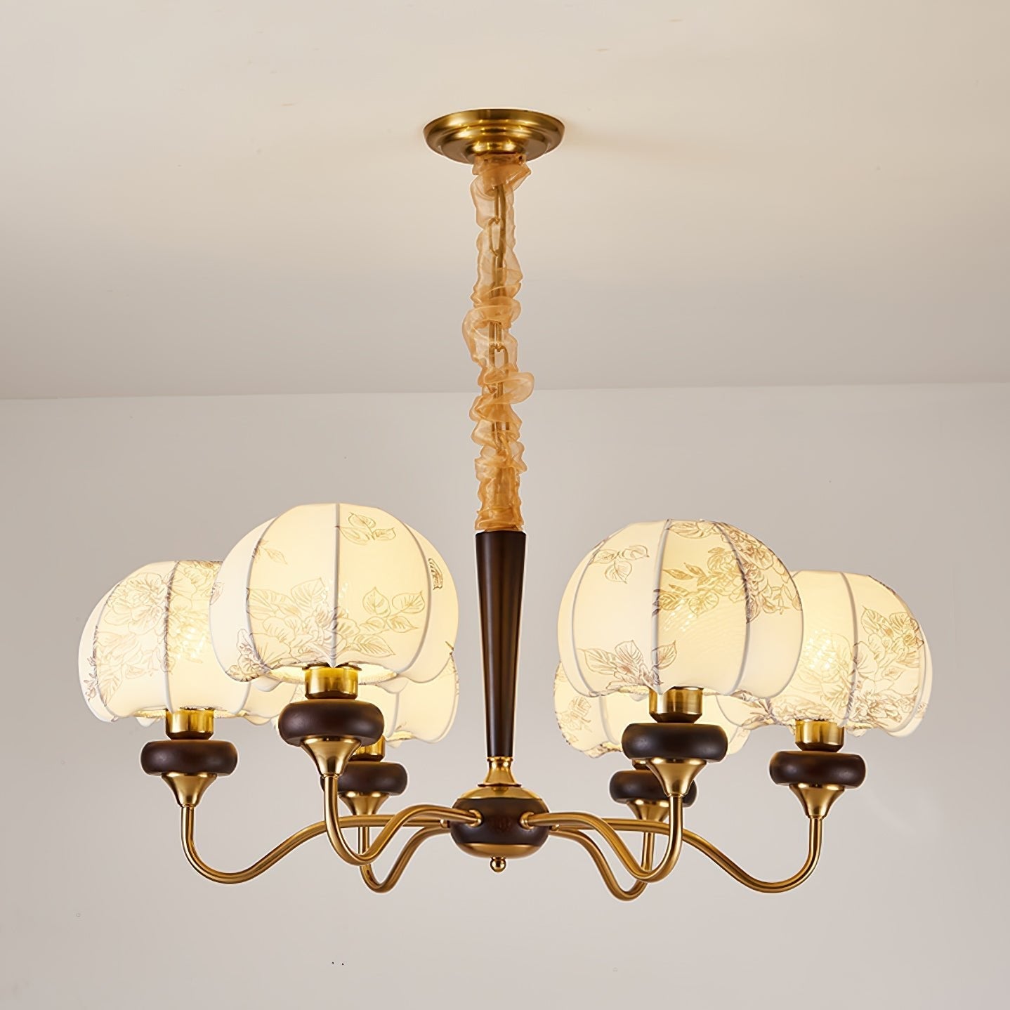 Orchid Vintage Fabric Chandelier-Neutral Decor